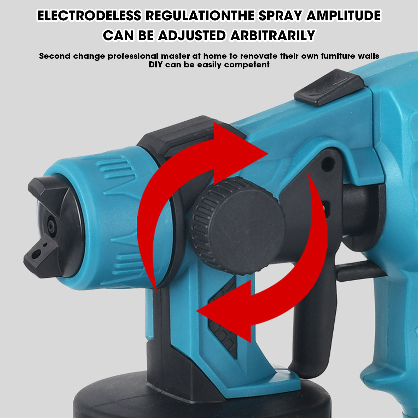 Nombre 3, Pistola pulverizadora elétrica 800ml, pulverizador de tinta sem fio, móveis para automóveis, revestimento de aço, aerógrafo compatível com bateria de 21v