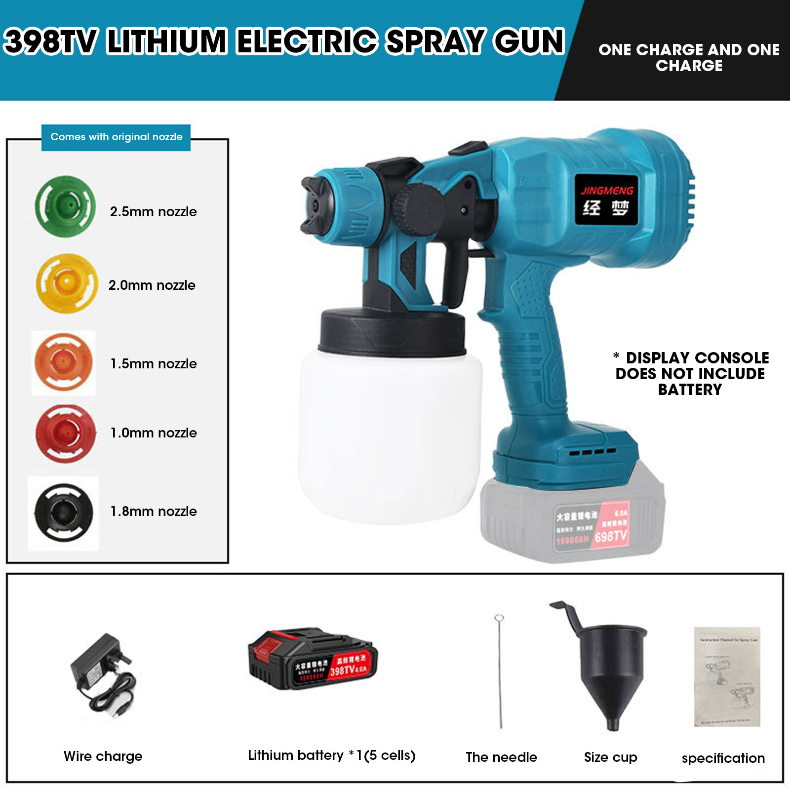 Title 10, 800ML Electric Spray Gun Cordless Paint Sprayer...