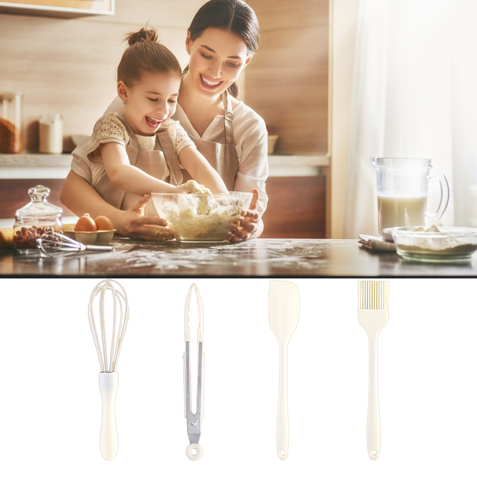 Title 10, 4PCS Edible Silicone Mixer Brush Food Folder Cr...