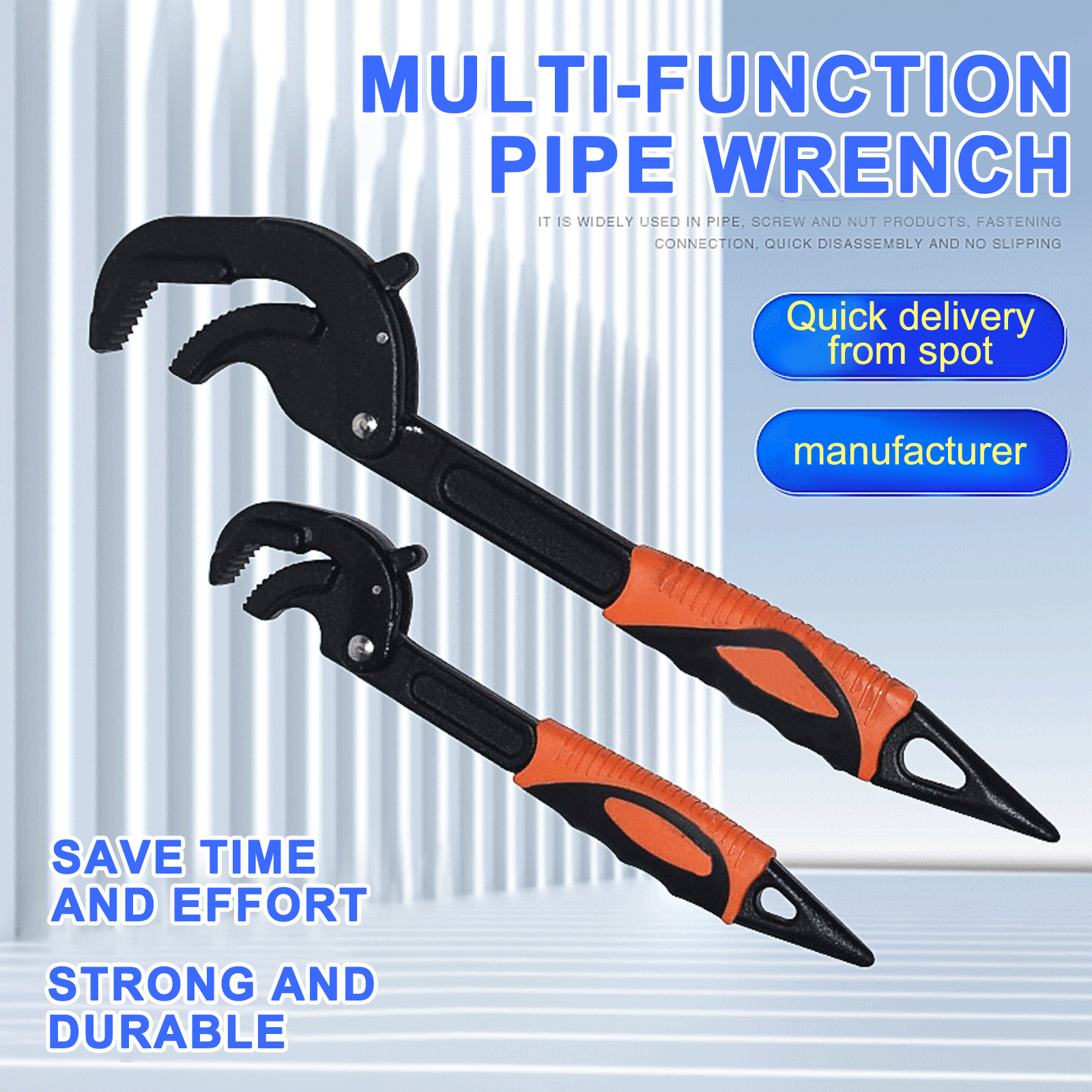 Title 8, 14-30/30-60mm Universal Key Pipe Wrench 2pcs/se...